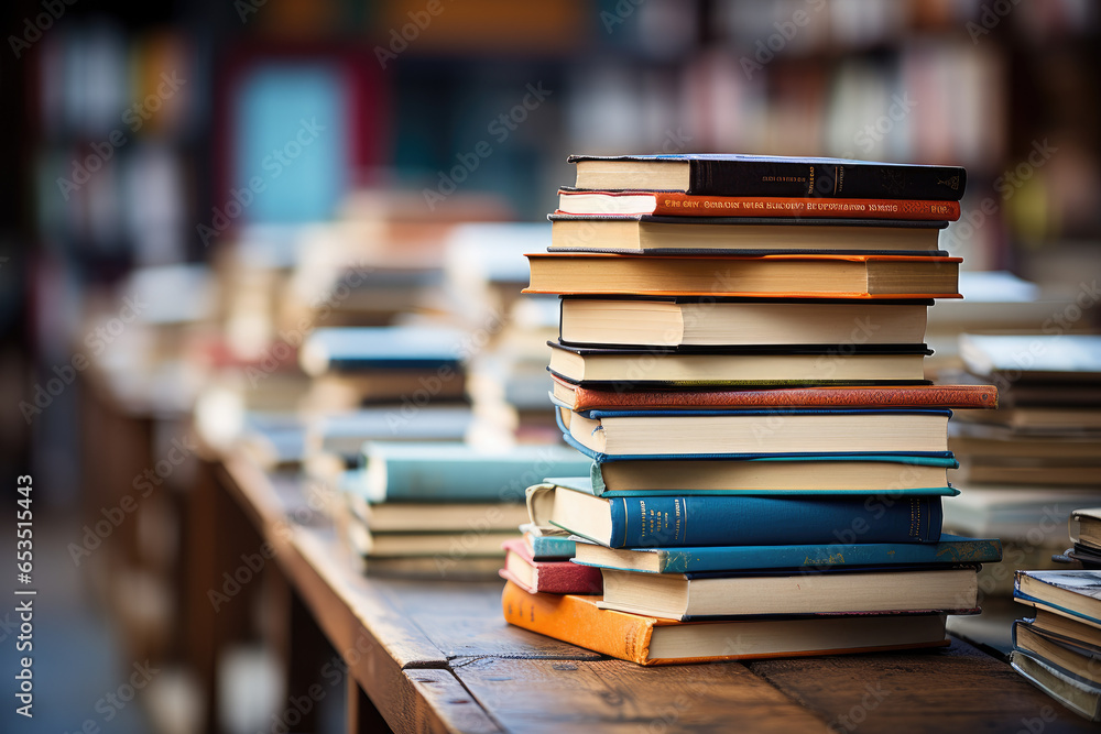 stack of books on a shelf stack of books on a shelf