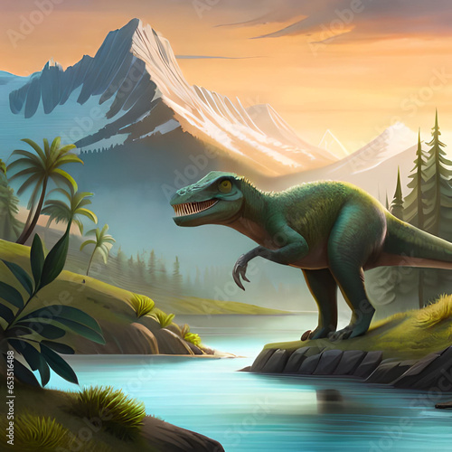 a 3d ancient Theropod dinosaur © lily