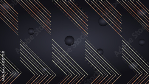 Abstract Dark futuristic geometric background. Futuristic hi-technology concept. Modern template design for covers, brochures, web and banner.