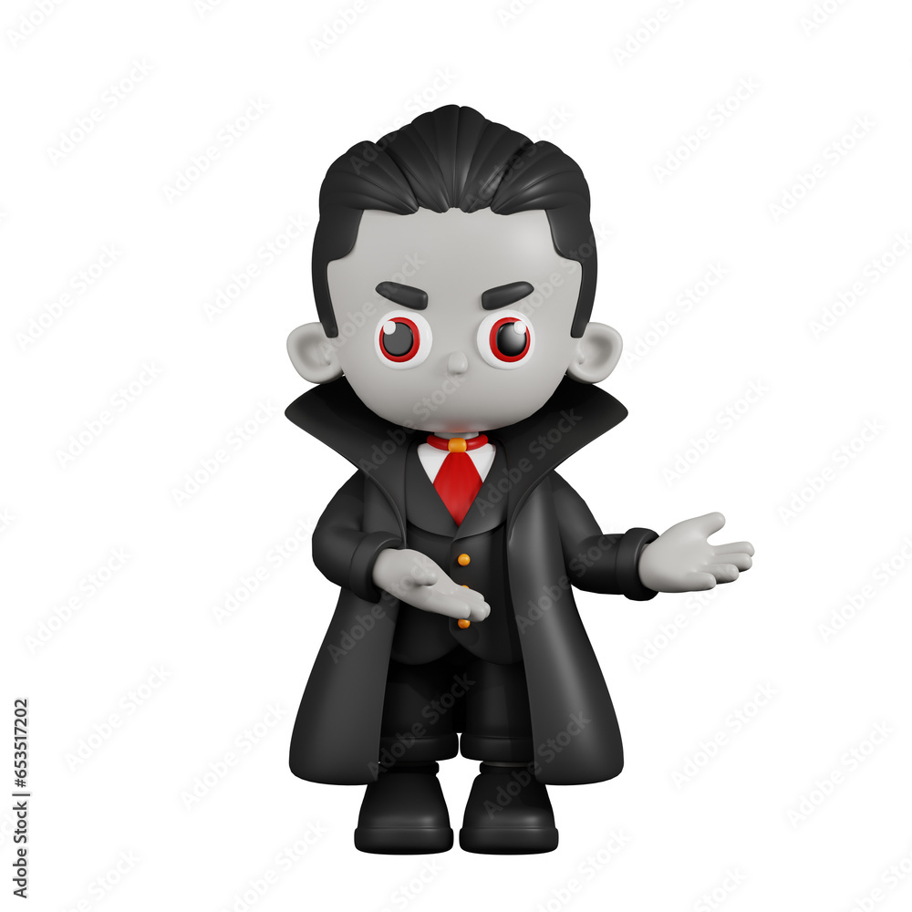 3d Cartoon Dracula Vampire Pointing To Something Pose. This asset is suitable for various design projects related to fantasy, magic, children's books, illustrations, and cartoons. 3d Cartoon Dracula Vampire Pointing To Something Pose. This asset is suitable for various design projects related to fantasy, magic, children's books, illustrations, and cartoons.