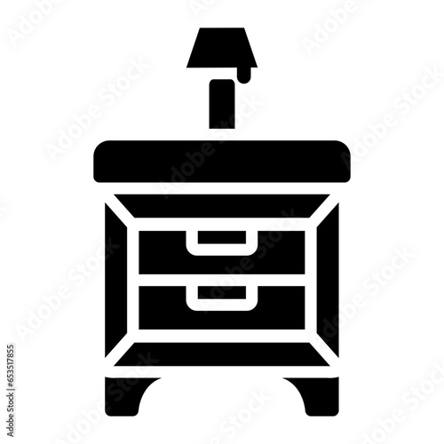 bedside table Solid icon