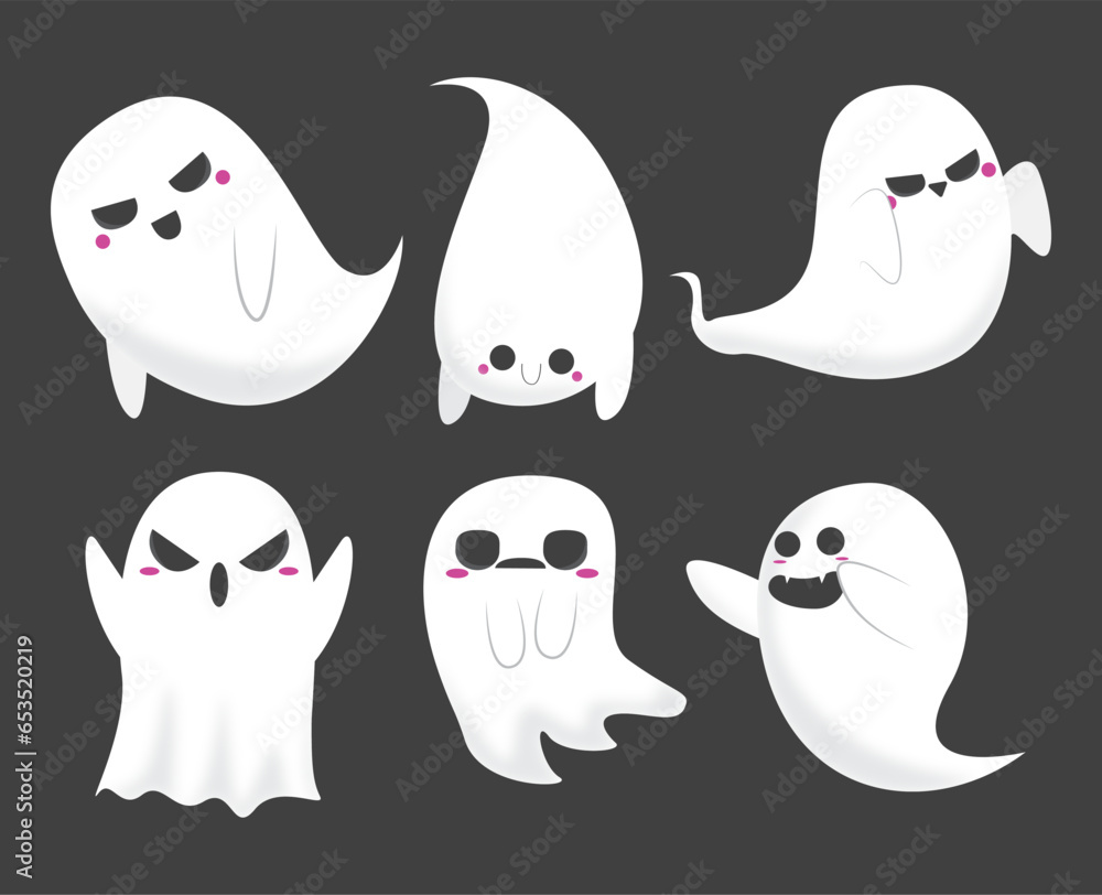 set of halloween ghosts