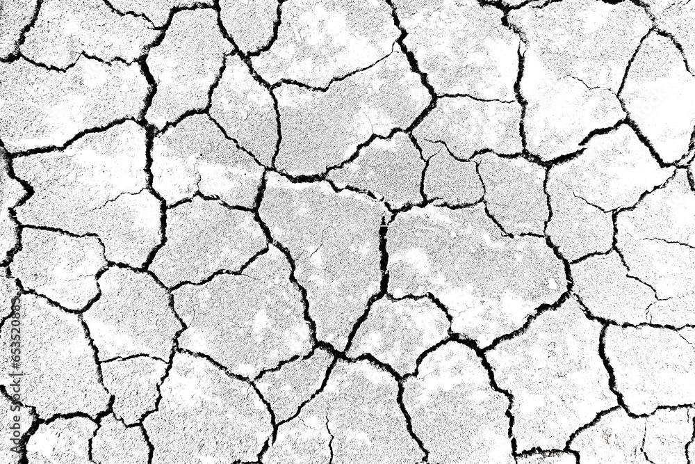 Texture soil dry crack background pattern of drought lack of water of nature white black old broken. Texture soil dry crack background pattern of drought lack of water of nature white black old broken.