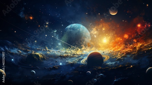 Solar system planets, sun, earth, jupiter, planet poster, astrology, saturn, stars. Space wallpaper.