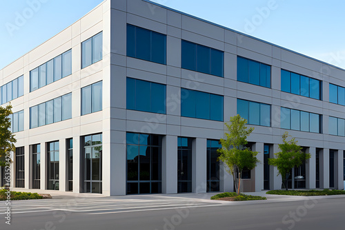 Office building. Business building. Building exterior. Modern office building with windows © Nyetock