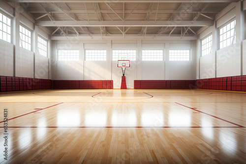 3d rendered basketball court, sports concept