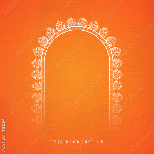 Hindu Festival Durga Puja Border Decorations, Durga Puja Frame, Durga Puja Background	 photo