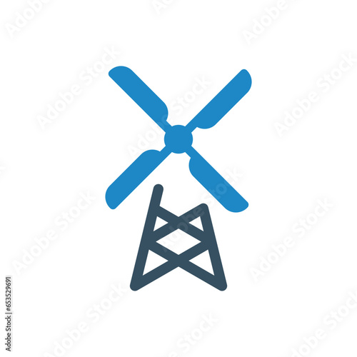 windmill, kinderdijk icon vector illustration
