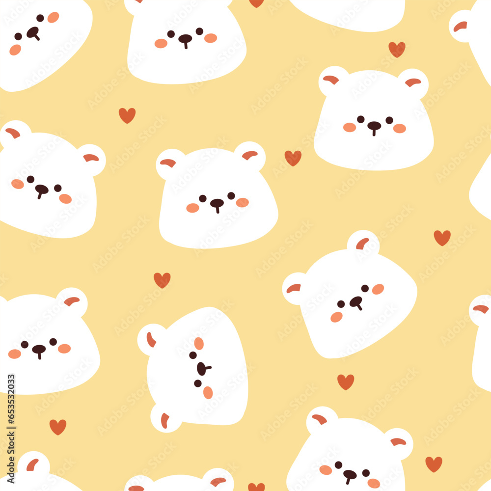 seamless pattern cartoon bears. cute animal wallpaper illustration for gift wrap paper