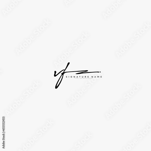 premium VF letter signature logo in handwriting art style monogram vector illustration template photo