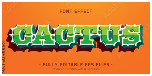 Cactus editable text effect