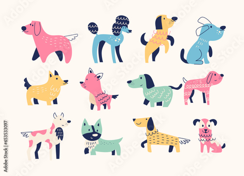 cutes dog animal funny dogs playing, doodle dogs, cute pet, dog logo, dog icon, dog grooming logo, and dog illustration