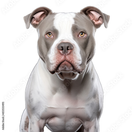 American pitbull terrier dog on transparent background.