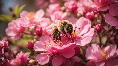 bee on pink flower © Sudar