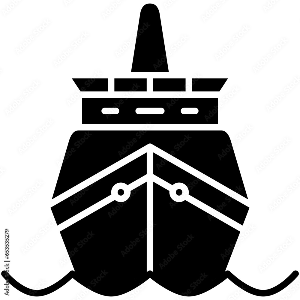 Cruise Liner Icon. Luxury Ship Hotel Symbol Stock Illustration. Vector Solid Icons For UI Web Design And Presentation Cruise Liner Icon. Luxury Ship Hotel Symbol Stock Illustration. Vector Solid Icons For UI Web Design And Presentation