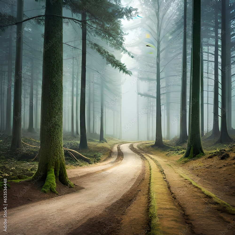 path in the forest Generated Ai path in the forest Generated Ai