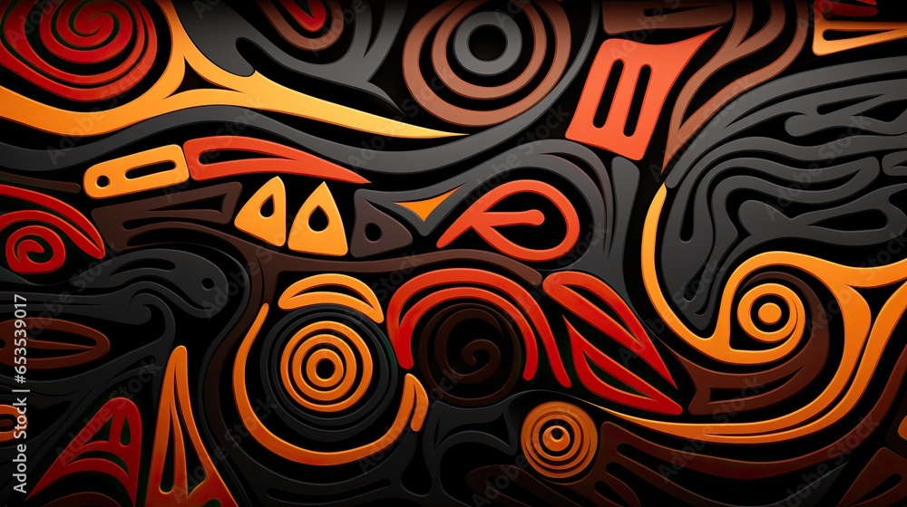 Fototapeta premium These patterns resonate with the legacy of African tribes. Perfect for backgrounds, carpets, and wallpapers, they convey the profound heritage of African traditions. 