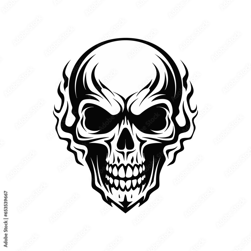 Abstract vector illustration of skull.