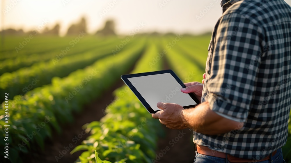 A Farmers use tablets to analyze new data and conduct planting trials to find a variety of ways to develop and improve crop performance. A Farmers use tablets to analyze new data and conduct planting trials to find a variety of ways to develop and improve crop performance.