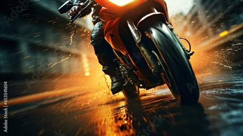 Motorcycle Motorbike with biker