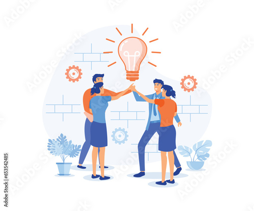 Wallpaper Mural Team brainstorming. Success managers team, creative people have new idea. Office staff, managers or young business startup, flat vector modern illustration Torontodigital.ca