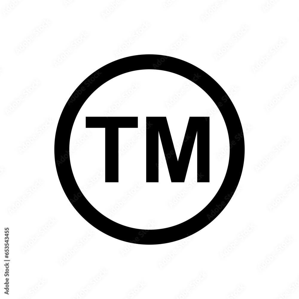 Trademark symbol vector, TM vector icon flat illustration isolated on white background. Trademark symbol vector, TM vector icon flat illustration isolated on white background.