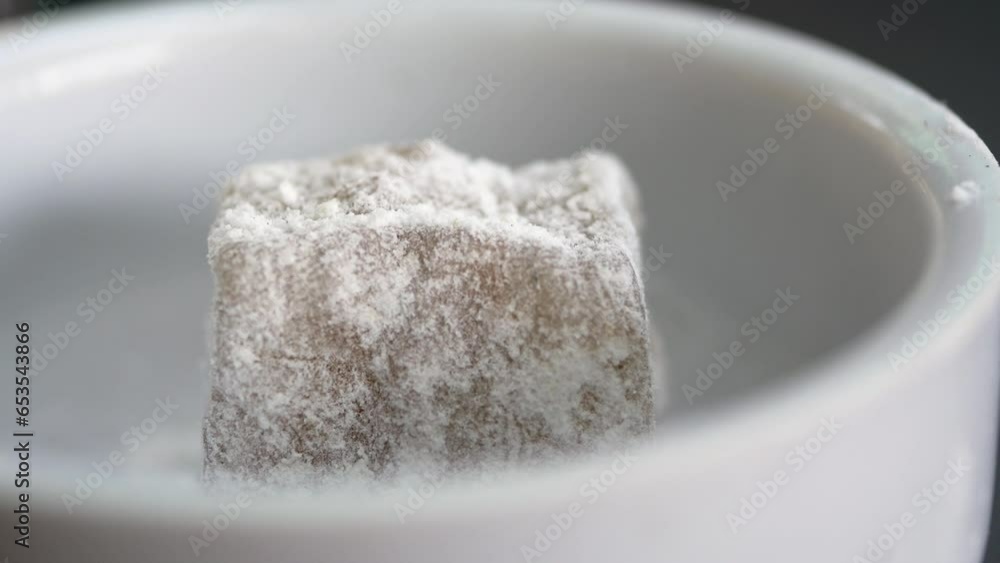 turkish delight or lokum in a small container turkish delight or lokum in a small container
