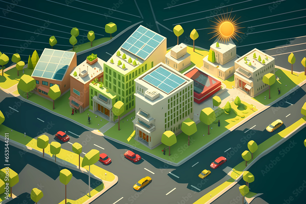 Solar-Powered Sustainable Cityscape