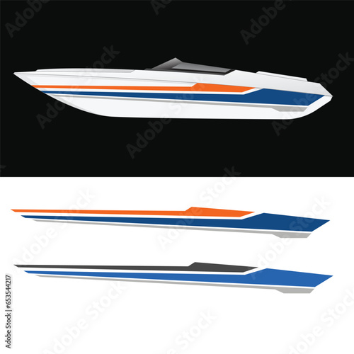 boat body wrapping sticker decal vector design
