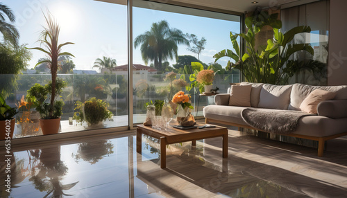 living room overlooking the neighborhood