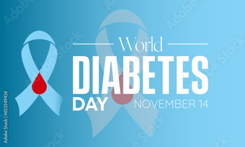 World Diabetes Day Vector Illustration with Glucose Monitor and Healthy Lifestyle. Vector template for background, banner, card, poster design.
