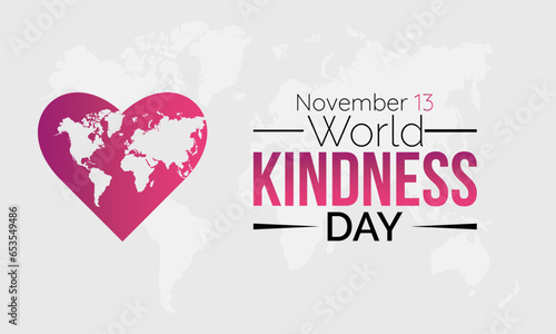 World Kindness Day Vector Illustration with Hearts and Helping Hands observed on November 13. Vector template for background, banner, card, poster design.