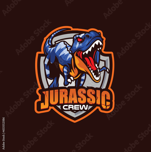 Vector illustration of trex mascot logo template for sport team and gaming team