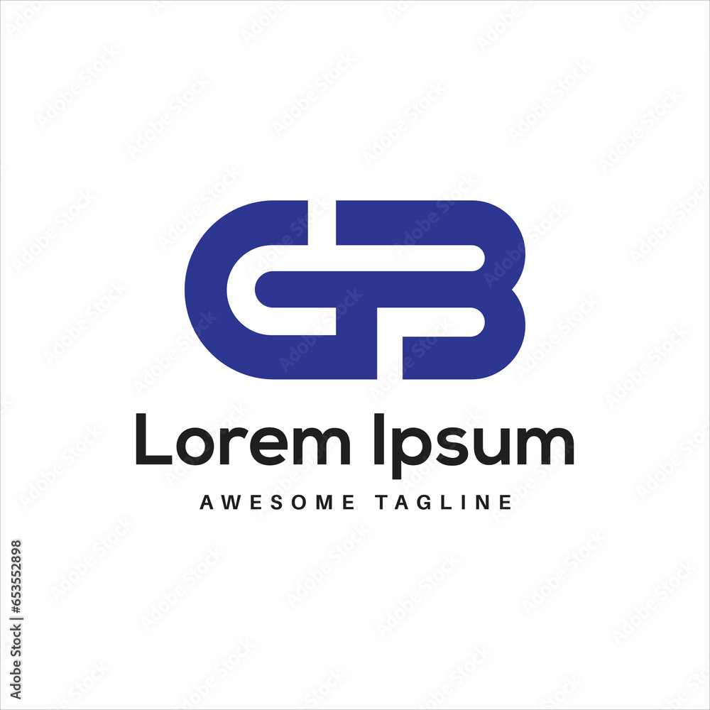 Fototapeta premium GB Letter Logo Design Free Icon