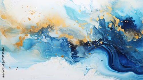 Abstract Fluid Art with Swirling Metallics