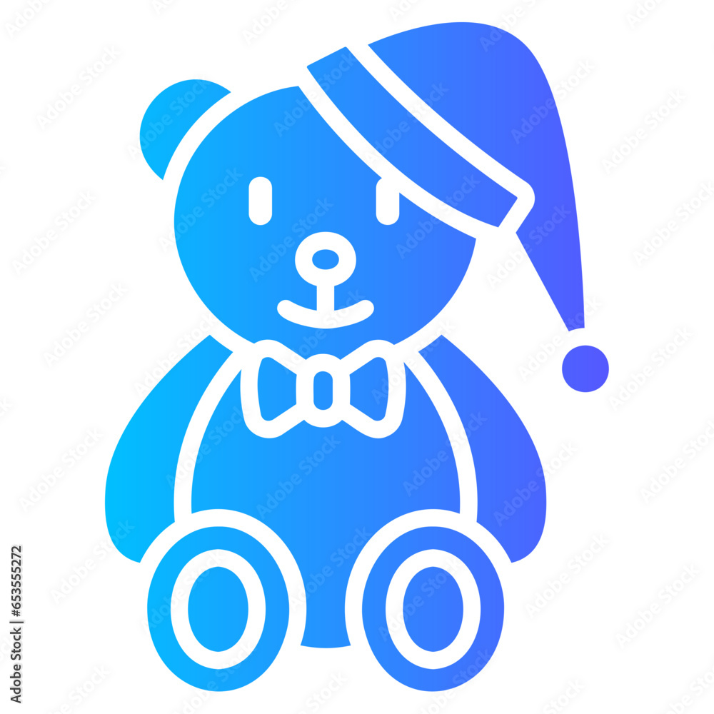 teddy bear gradient icon