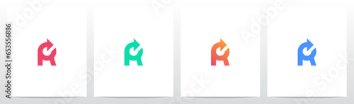 Circle Arrow Letter Logo Design R