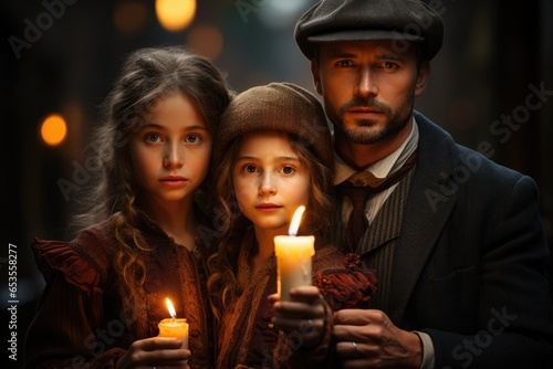 Radiating Holiday Spirit: A Small Girl, Her Parents, and the Candlelit Christmas Carol