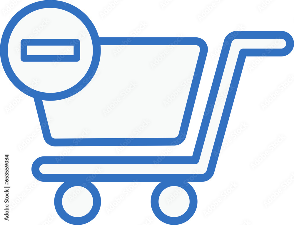 shopping cart out off order icon line design, monoline icons. shopping cart out off order icon line design, monoline icons.