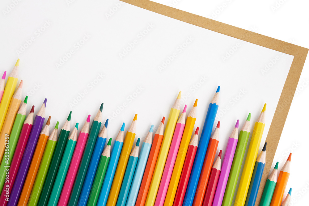 colorful rainbow pencils over white background, back to school concept, school and creativity concept colorful rainbow pencils over white background, back to school concept, school and creativity concept