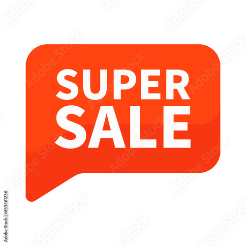 Super Sale In Orange Rectangle Shape For Promotion Marketing

