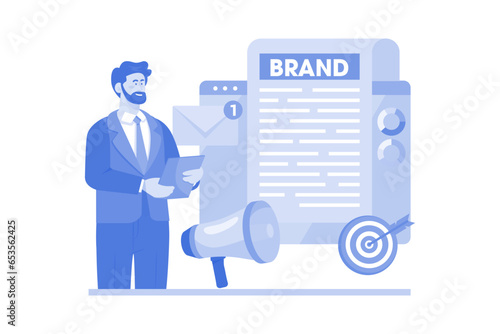 Brand manager developing brand identity and messaging.