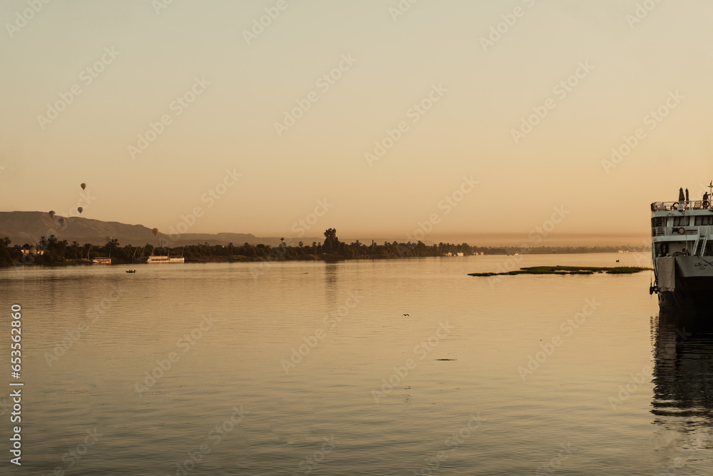 Nile River Serenity: Luxor Port at Dawn