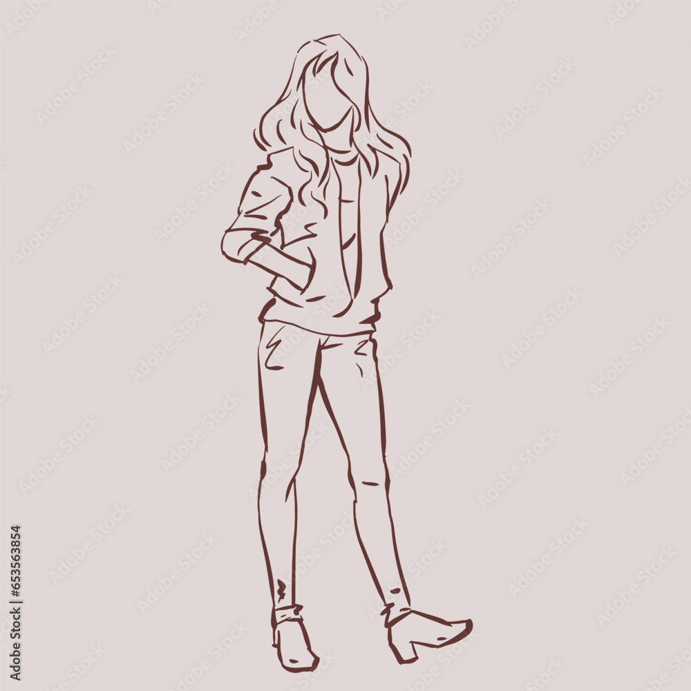 girl in a dress vector for card decoration illustration girl in a dress vector for card decoration illustration