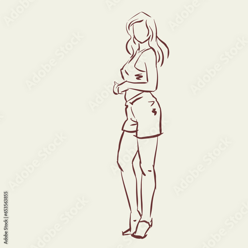 silhouette of a woman body vector for card illustration decoration