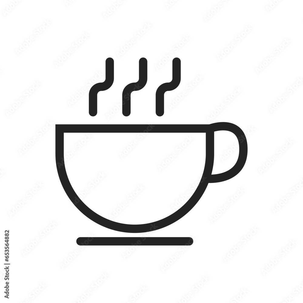 cup of coffee with steam icon outline style vector cup of coffee with steam icon outline style vector
