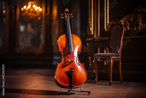 elegant cello classical music instrument. Generative AI