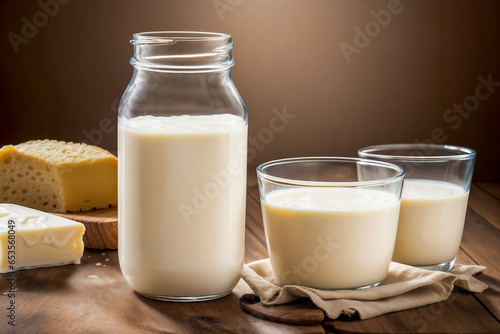 Image of multiple tables with dairy products in cups.