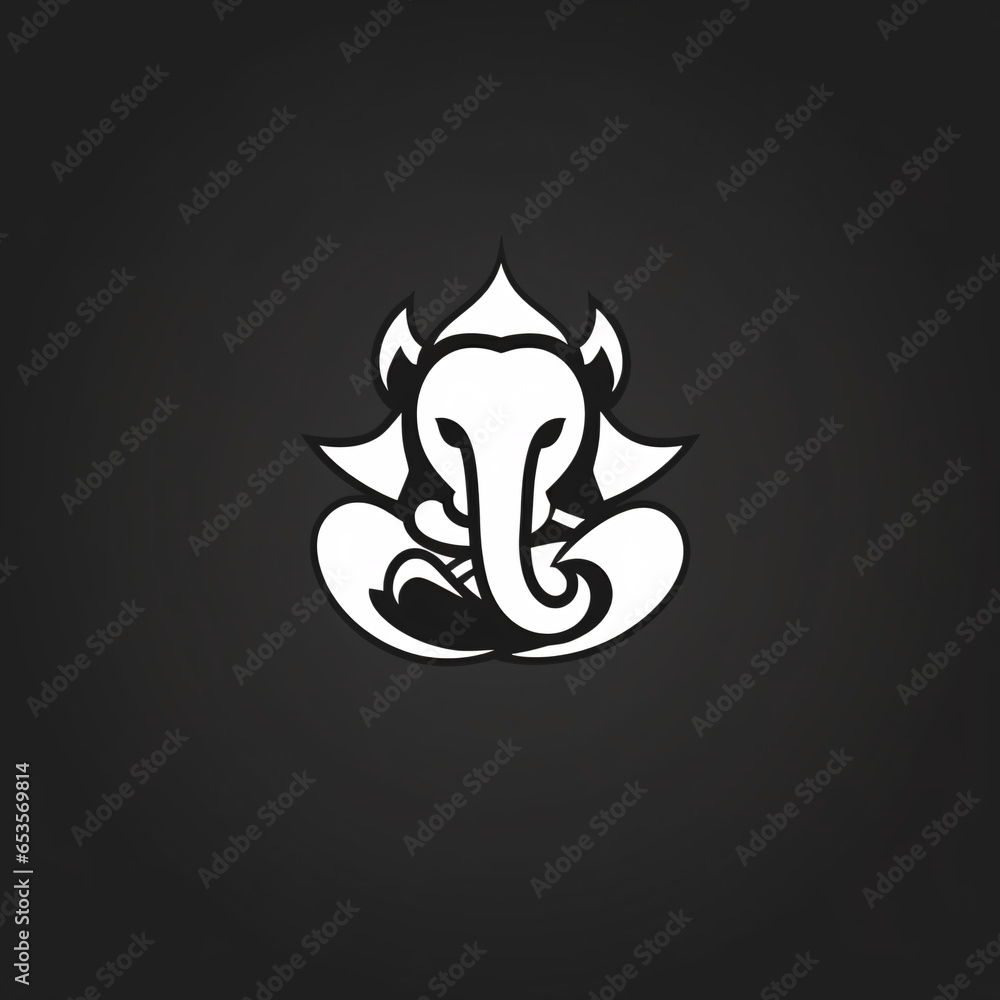 Simple Lord Ganesha logo, elegant and symbolic Simple Lord Ganesha logo, elegant and symbolic