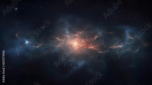Star field in deep space many light years far from photo